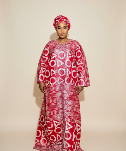 Boubou fanga brodé - Rouge