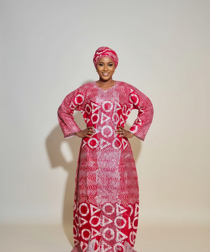 Boubou fanga brodé - Rouge