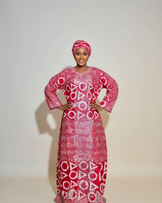 Boubou fanga brodé - Rouge