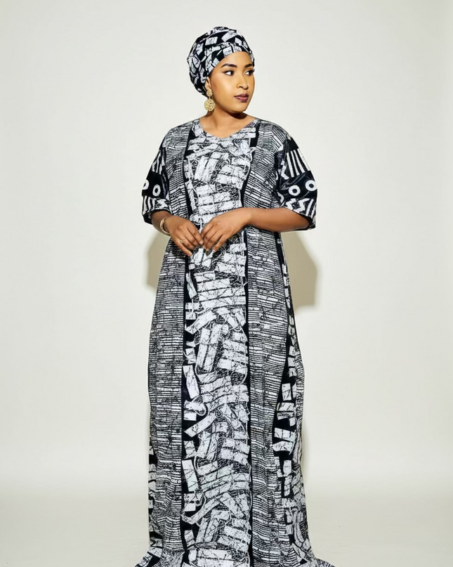 Boubou fanga brodé - Noir