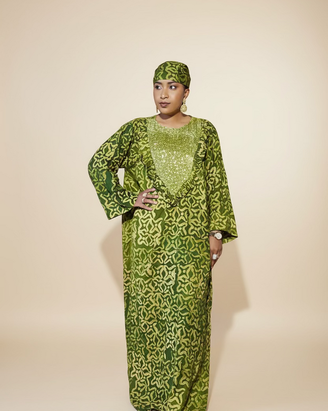 Boubou adire crêpe classy
