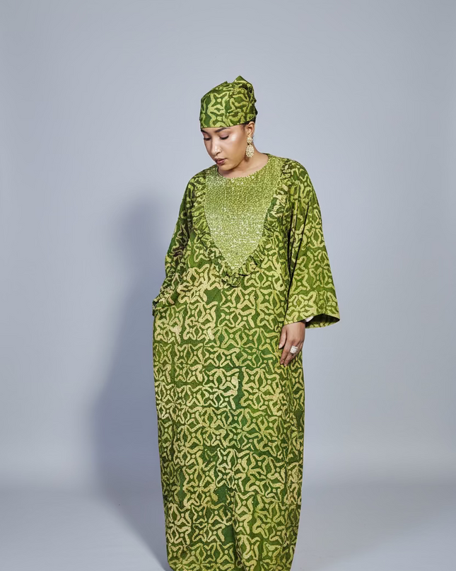 Boubou adire crêpe classy
