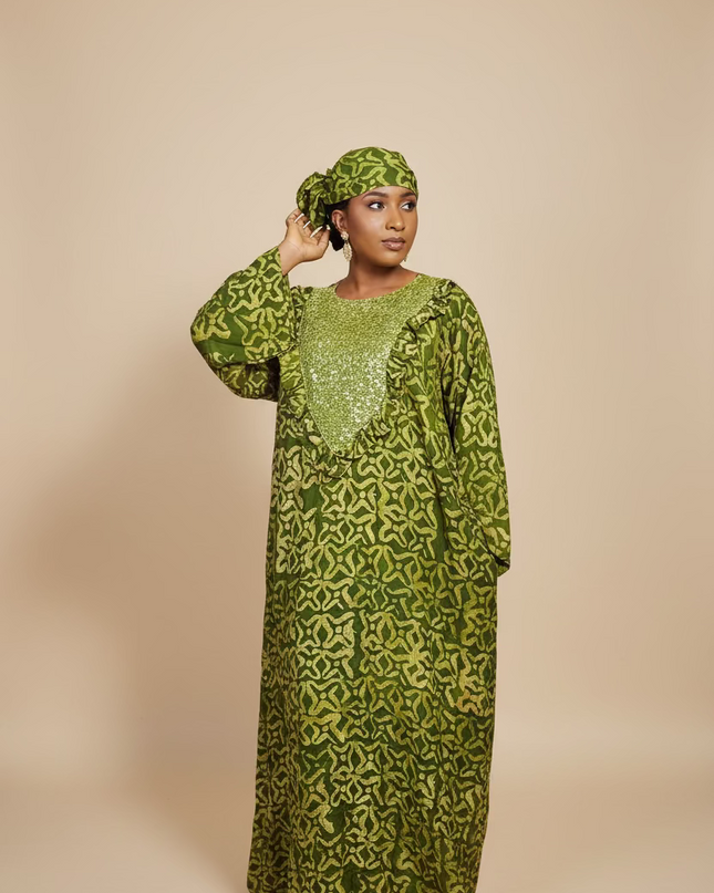 Boubou adire crêpe classy
