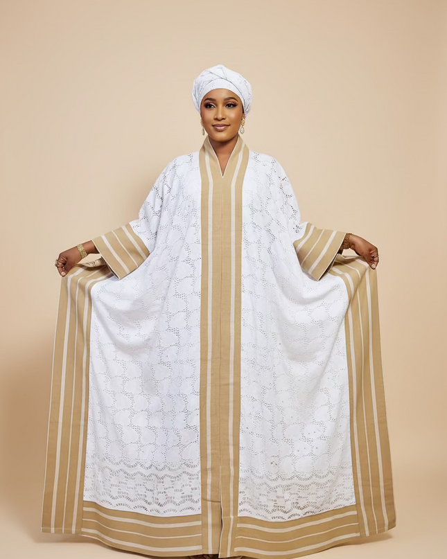 Robe dentelle aso oke - Blanc