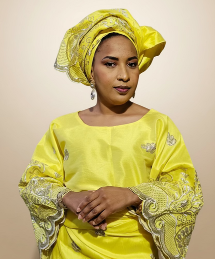 Ensemble traditionnel femme yoruba- Jaune