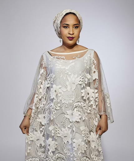 Robe 2pcs dentelle guipure - Gris
