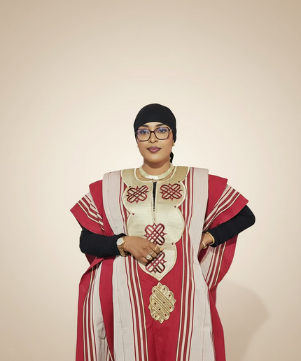 Boubou aso oke oloyé brodé - Bordeaux