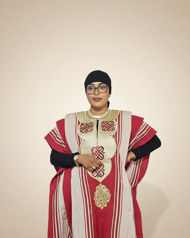 Boubou aso oke oloyé brodé - Bordeaux