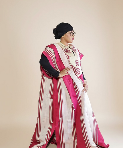 Boubou aso oke oloyé brodé - Bordeaux