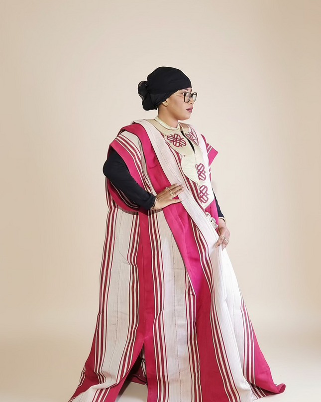 Boubou aso oke oloyé brodé - Bordeaux