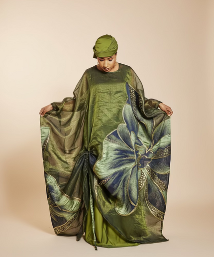 Ensemble brocart organza - Vert