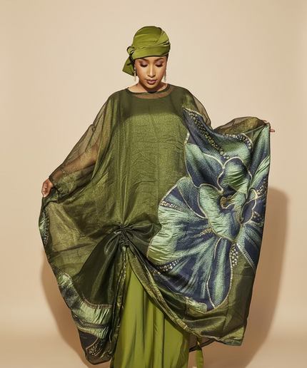 Ensemble brocart organza - Vert
