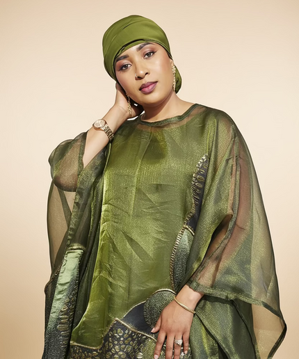 Ensemble brocart organza - Vert