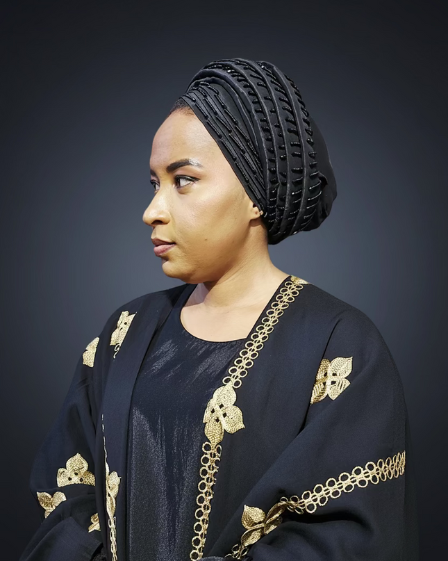 Turban perlé - Noir