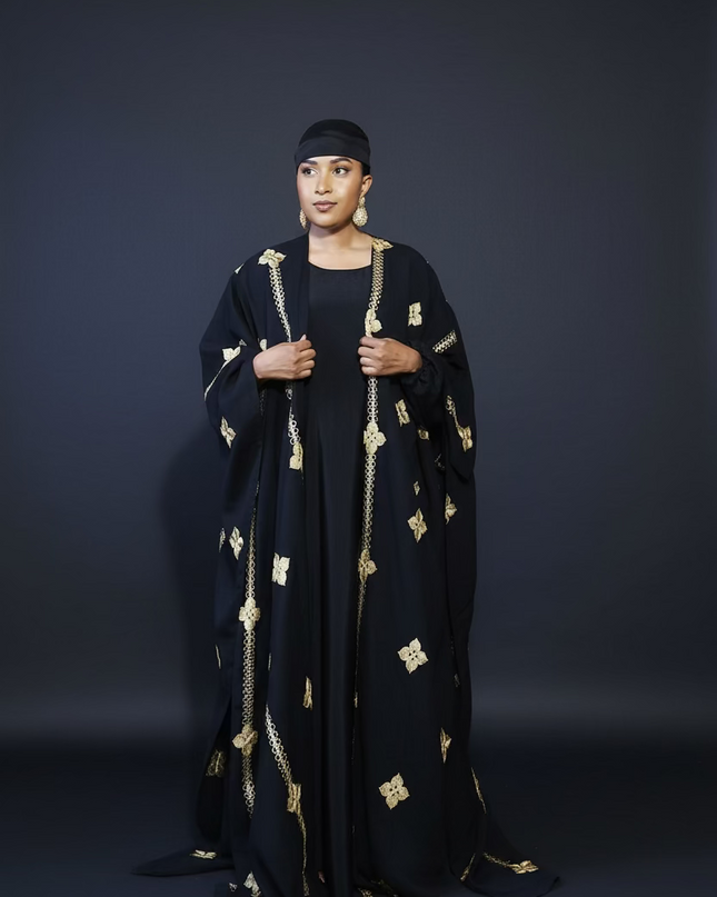 Ensemble kimono en lin - Noir