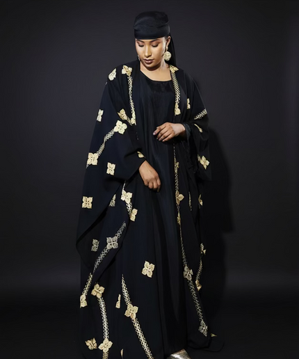 Ensemble kimono en lin - Noir