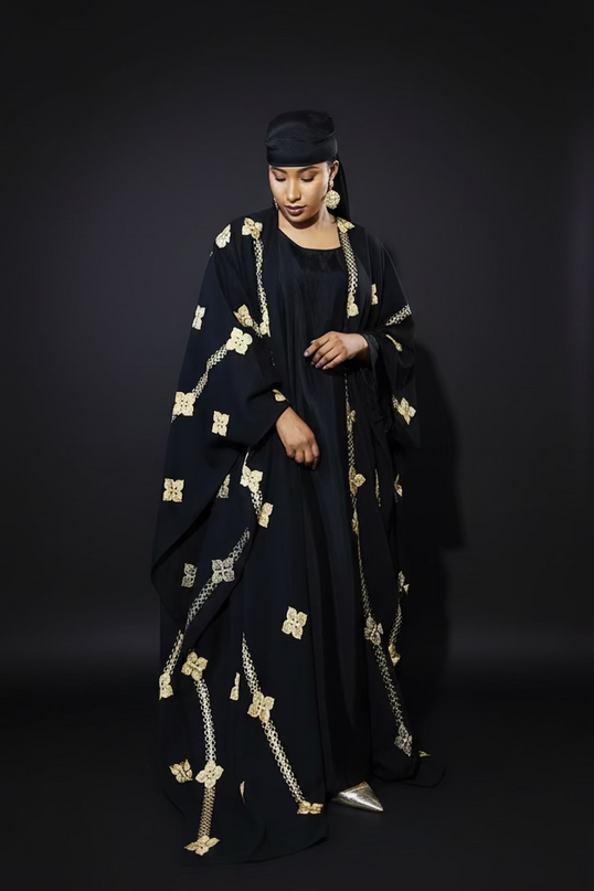 Ensemble kimono en lin - Noir