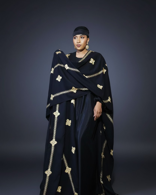Ensemble kimono en lin - Noir