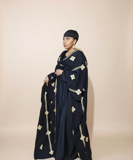Ensemble kimono en lin - Noir