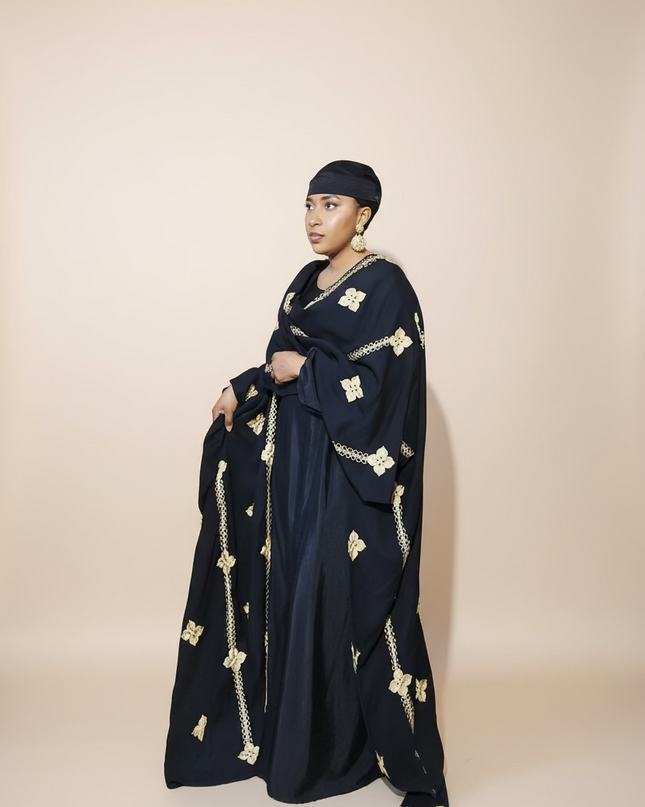 Ensemble kimono en lin - Noir