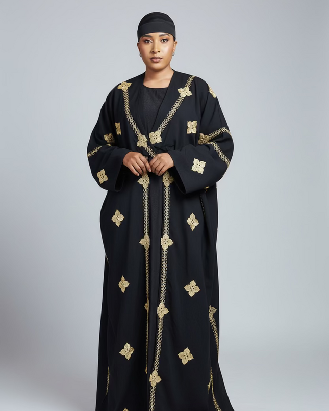 Ensemble kimono en lin - Noir