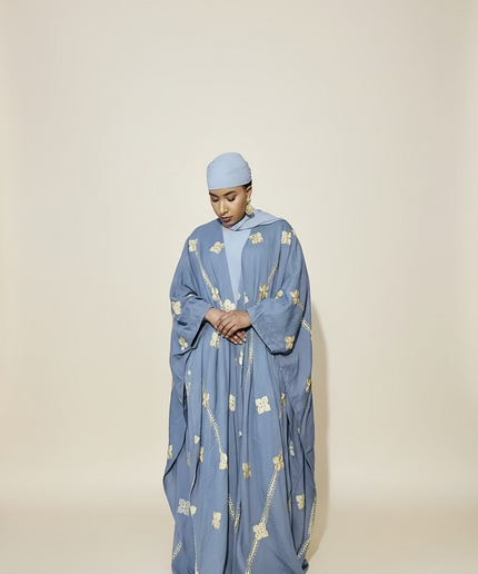 Ensemble kimono en lin - Gris