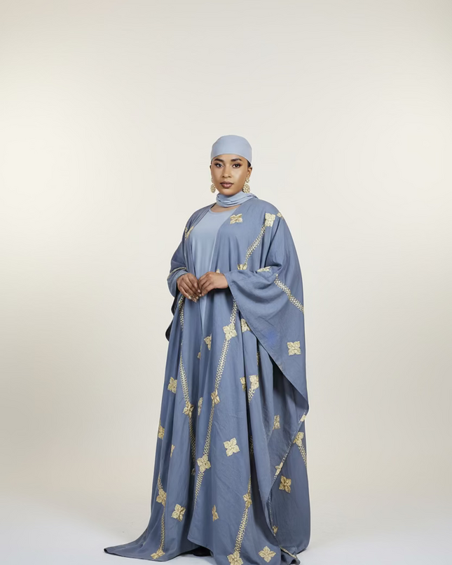 Ensemble kimono en lin - Gris