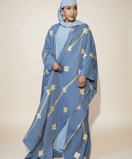 Ensemble kimono en lin - Gris