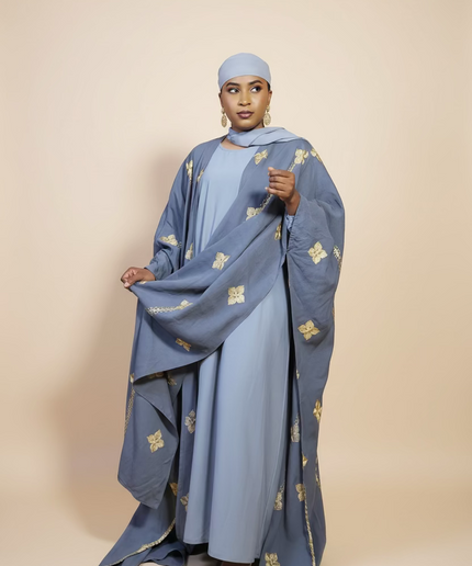Ensemble kimono en lin - Gris