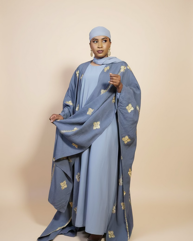 Ensemble kimono en lin - Gris