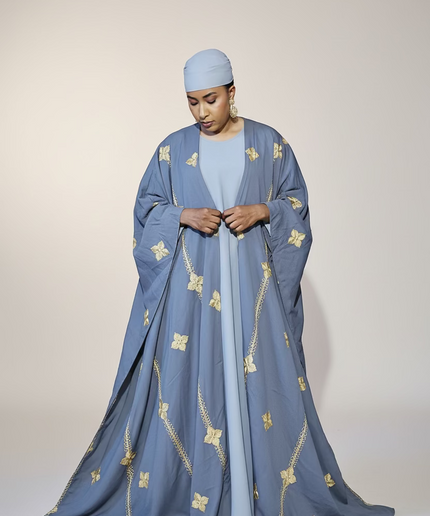 Ensemble kimono en lin - Gris