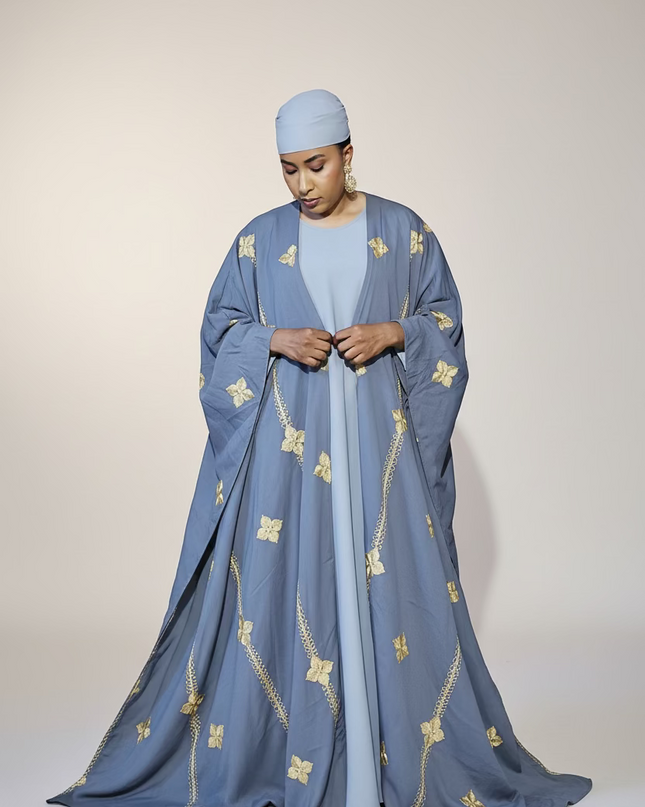 Ensemble kimono en lin - Gris
