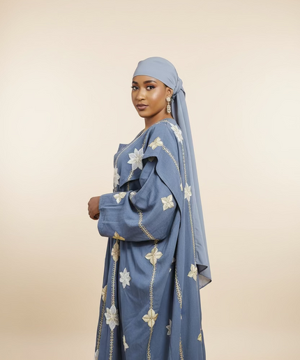 Ensemble kimono en lin - Gris
