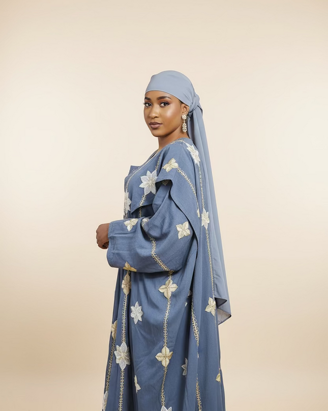 Ensemble kimono en lin - Gris