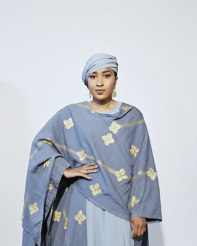 Ensemble kimono en lin - Gris
