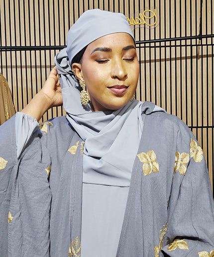Ensemble kimono en lin - Gris