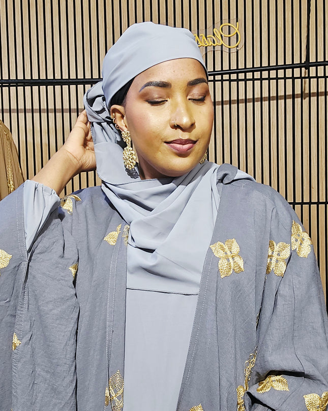 Ensemble kimono en lin - Gris