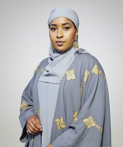 Ensemble kimono en lin - Gris