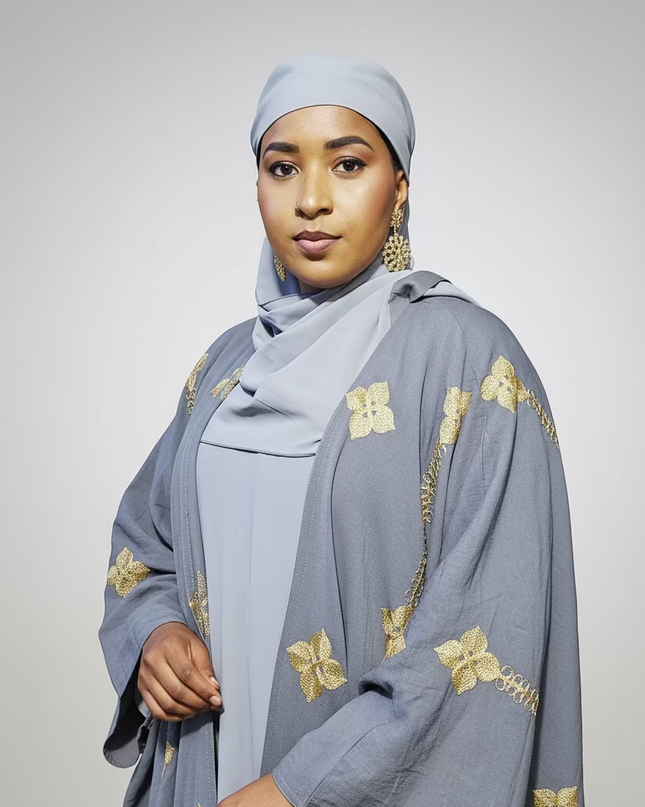 Ensemble kimono en lin - Gris