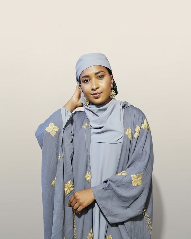 Ensemble kimono en lin - Gris