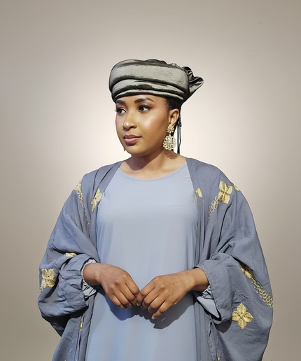 Turban plié - Gris