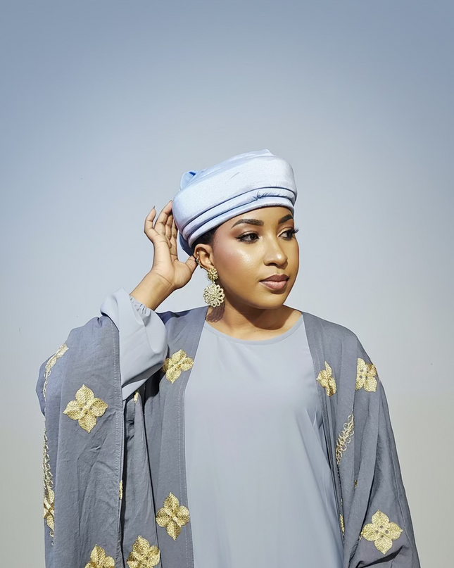Turban plié - Bleu ciel