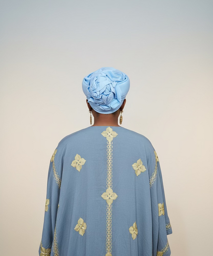 Turban plié - Bleu ciel