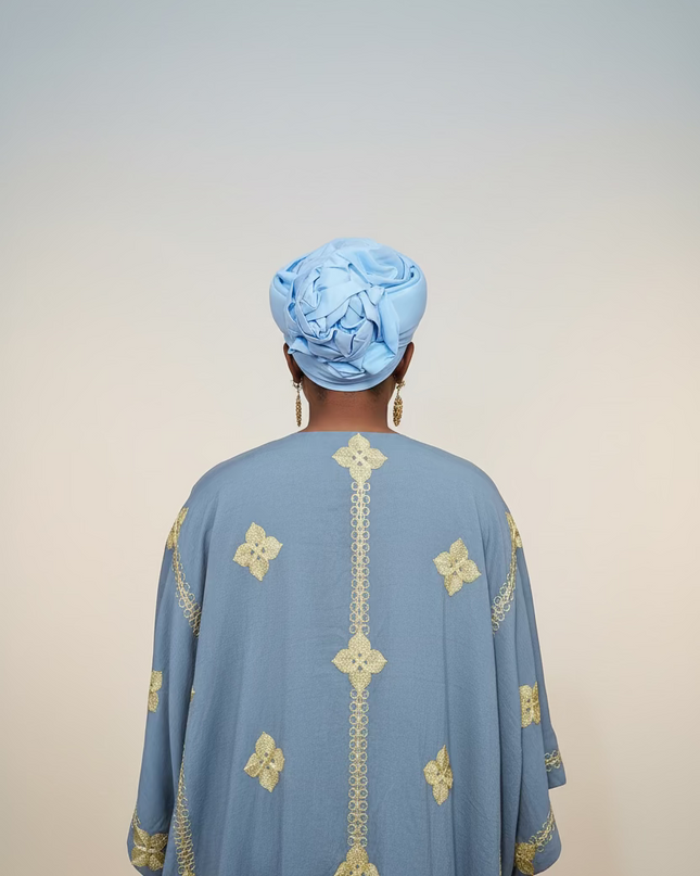 Turban plié - Bleu ciel
