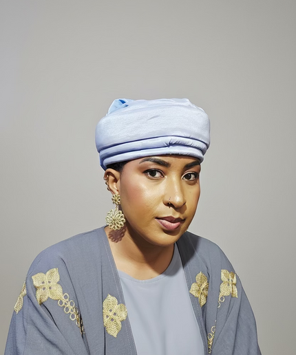 Turban plié - Bleu ciel