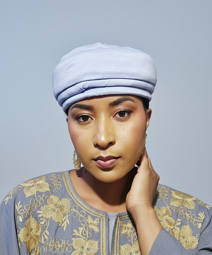 Turban plié - Bleu ciel