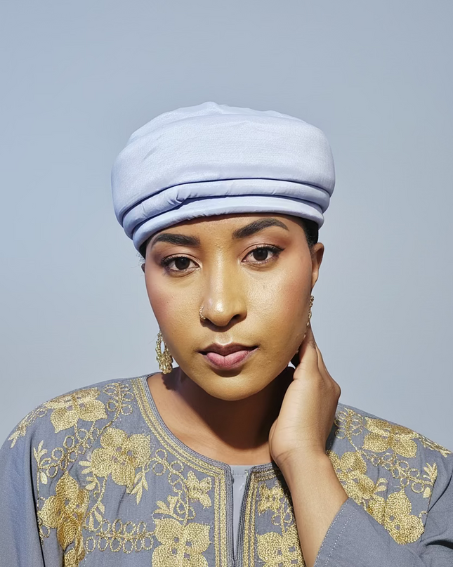 Turban plié - Bleu ciel
