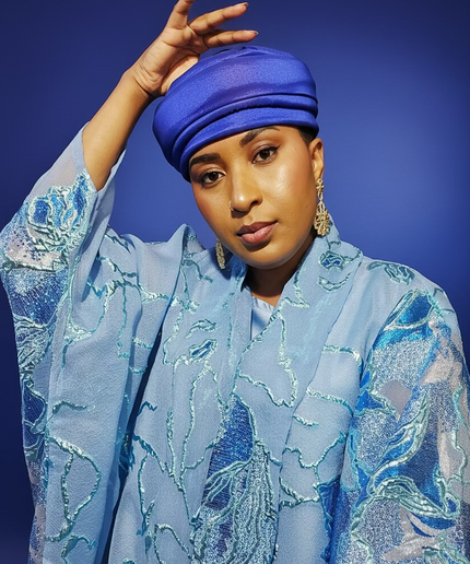 Turban plié - Bleu roi