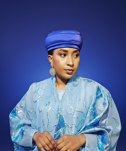 Turban plié - Bleu roi