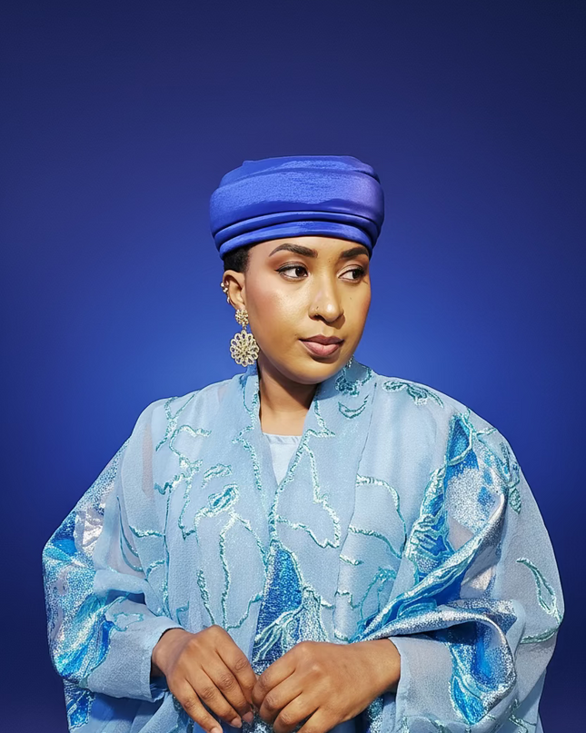 Turban plié - Bleu roi